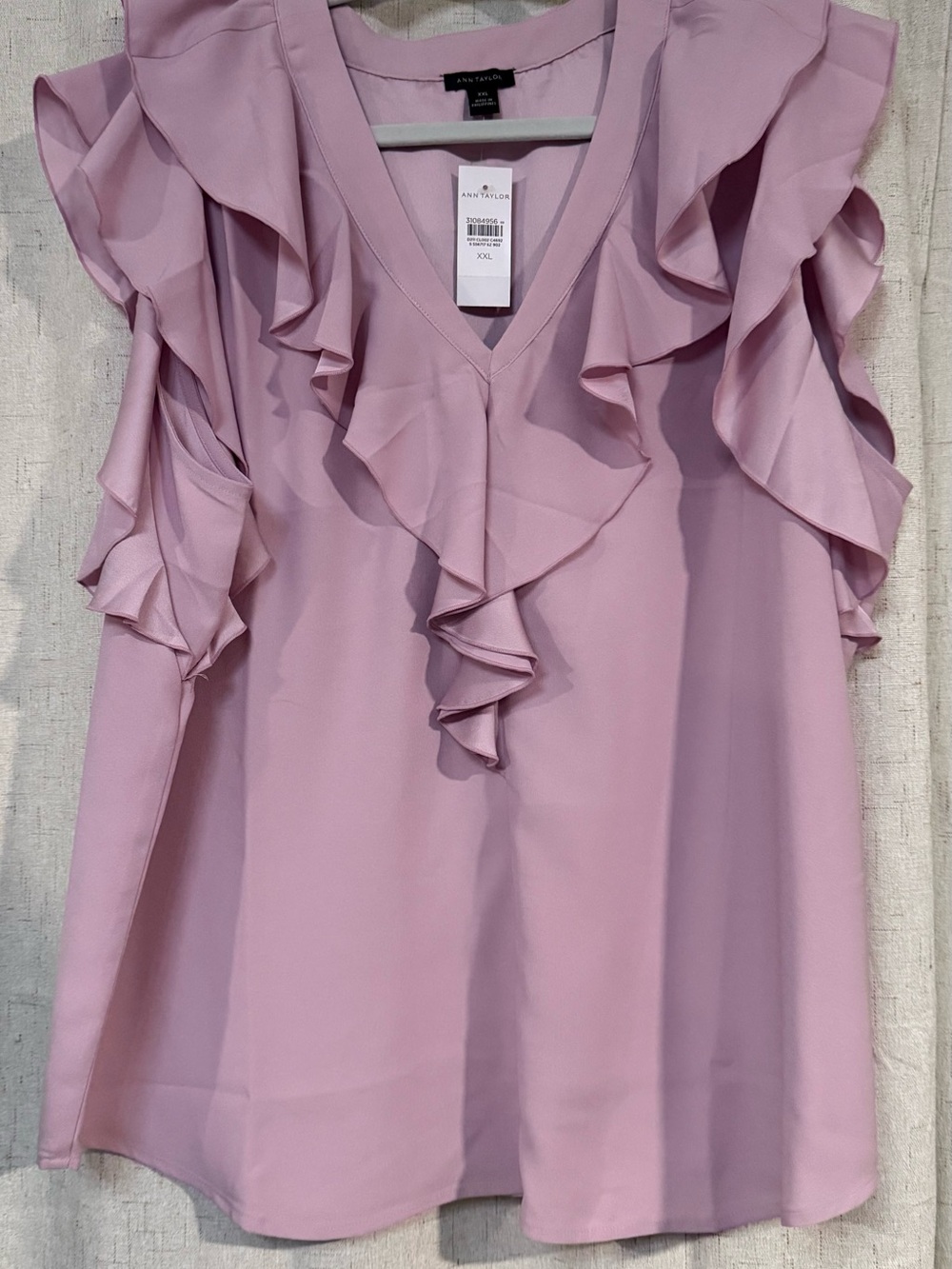Ann Taylor Lavender Ruffle V-Neck Camisole